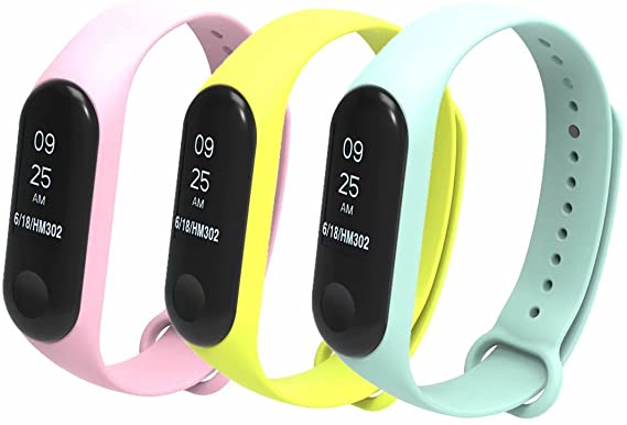 for Xiaomi Mi Band 3 Bands,T-BLUER Colourful Replacement Strap Wirstband for Xiaomi Mi Band 3/Mi Band 4 Band Smart Bracelet Accessories(No Tracker)