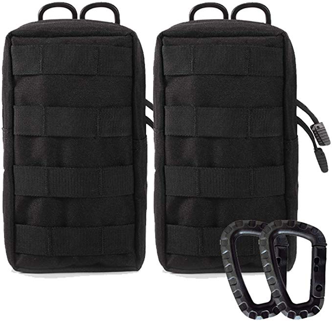 Ydmpro 2 Pack Molle Pouches - Tactical Compact Water-Resistant Utility Gadget Gear EDC Pouch Hanging Waist Bags