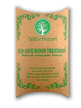 ECO-SAFE Wood Treatment - Stain and Preservative by Tall Earth - 5 Gallon Size - Non-Toxic VOC Free Natural Source