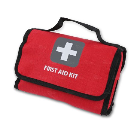 First Aid Kit -175 Pieces - Bag. Packed with hospital grade medical supplies for emergency and survival situations. Ideal for the Car, Camping, Hiking, Travel, Office, Sports, Pets, Hunting, Home