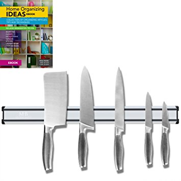 Magnetic Knife Holder and Home Organization Tool Strip, 16 Inch Bar, Free Organizer eBook