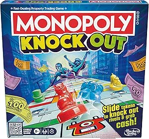 Monopoly Knockout Family Party Game for Kids, Teens, and Adults | Ages 8 and Up | 2-8 Players | 20 Mins. Average | Quick-Playing Board Games