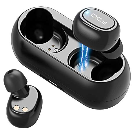 Bovon Bluetooth Earbuds, Dual Mini Bluetooth Headphones with Charging Case/Binaural Call/Stereo Sound/Total 16H Playtime/Built-in Mic/Noise Cancelling/Easy-Pair Truly Wireless Earbuds (Black)
