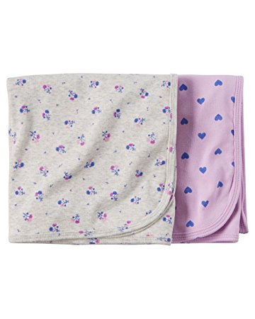 Carter's Baby Girls Hearts 2 Pk Swaddle Blanket Set