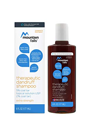 Mountain Falls Therapeutic Dandruff Shampoo 5% Coal Tar Topical Solution, Extra Strength, 6 Fluid Ounce