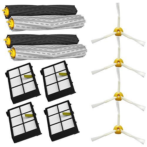 Keela Tangle-Free Debris Extractor Set & Side Brushes & Hepa Filters replacement Kit For iRobot Roomba 800 series 870 880 980
