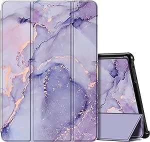 Fintie Slim Case for All-New Fire HD 10 Tablet (13th Generation, 2023 Release) - Trifold Lightweight Hard Shell Stand Cover with Auto Wake/Sleep, Lilac Marble