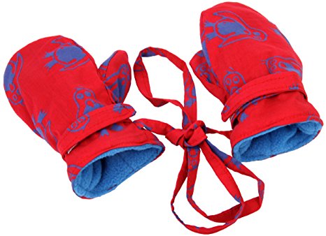 Back From Bali Boys Baby Toddler Mittens with String Micro Fleece Warm Winter