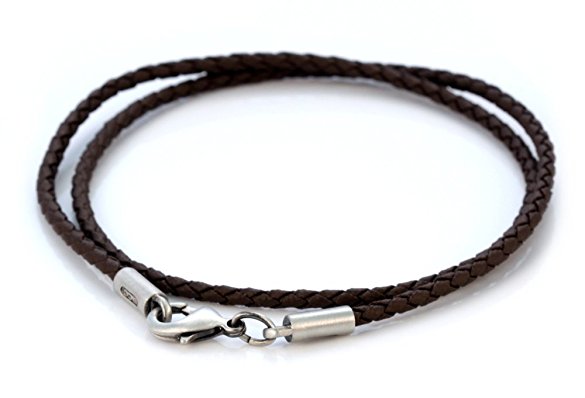 Bico 2mm (0.08 inch) Brown Braided Necklace (CL12 Brown)