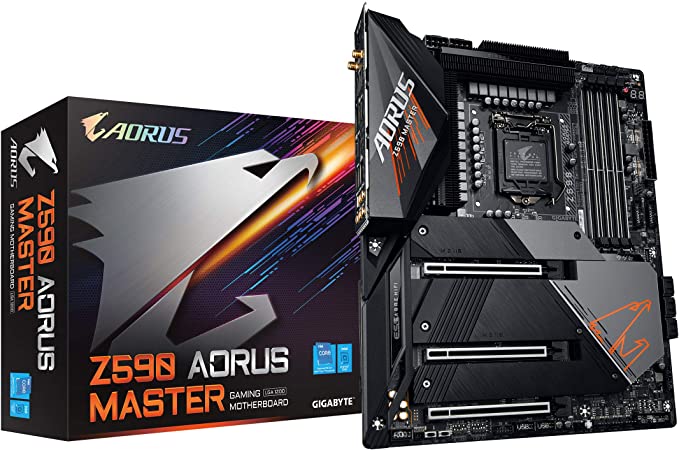 GIGABYTE Z590 AORUS Master (LGA 1200/Intel Z590/ATX/Triple M.2/PCIe 4.0/USB 3.2 Gen2X2 Type-C/Intel WiFi 6E/AQUANTIA 10GbE LAN/Gaming Motherboard)