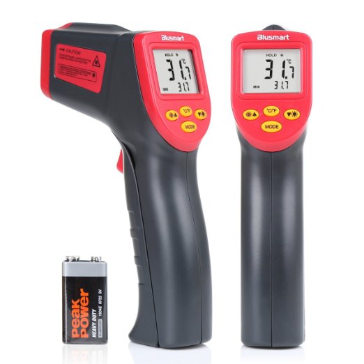 Blusmart Temperature Gun Non-contact Digital Laser Infrared Thermometer Gray/Red