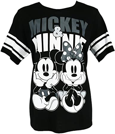 Disney Women's Plus Size Mickey and Minnie Mouse Jersey Tee