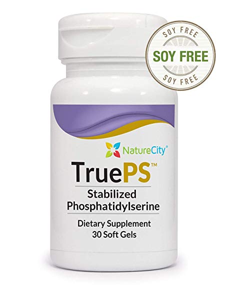 TruePS Soy Free Brain and Memory Support – 500mg Stabilized Phosphatidylserine Complex – 30 Soft Gels