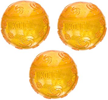 (3 Pack) Kong Company-Squeezz Crackle Ball- Assorted Medium