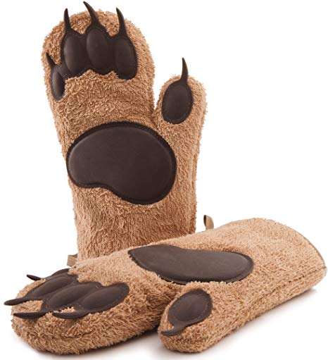 Designer Bear oven gloves, model 2017, long, oven mitts, pot gloves, baking gloves, kitchen gloves, 1 pair
