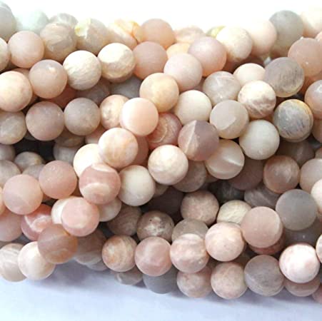 Tacool Natural Unpolished Moonstone Round Jewelry Making Gemstone Beads (4mm)
