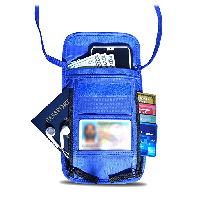 RFID Blocking Passport and Travel Neck Wallet Pouch by ULTD Destinations