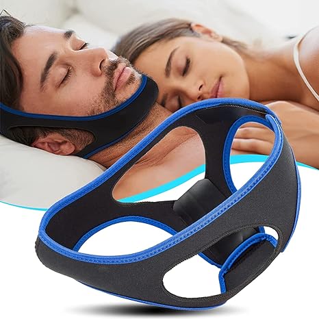 Anti Snore Chin Strap [Upgraded], Snoring Solution Effective Anti Snore Device, Adjustable and Breathable Stop Snoring Head Band for Men Women, Black- A11