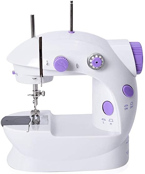 Shop LC Delivering Joy Mini Sewing Machine Handheld Portable Electric Adjustable 2-Speed with Foot Pedal Purple Home Crafting DIY Project