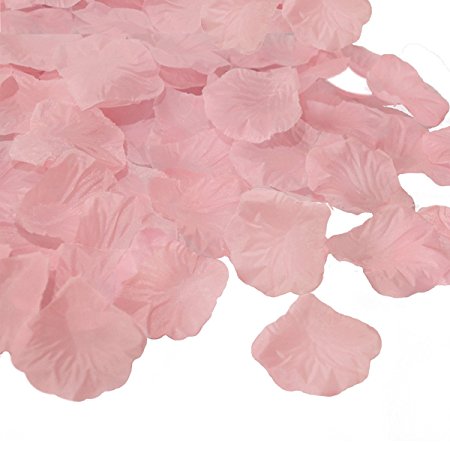 JUYO VONSAN Rose Petals1000pcs flower petals Artificial Wedding Flowers Favors for your special wedding with gift box (Light Pink)