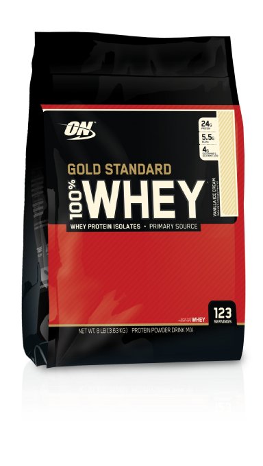 Optimum Nutrition 100% Whey Gold Standard, 8 Pound Vanilla Ice Cream