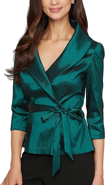 Alex Evenings Women's Stretch Taffeta Blouse