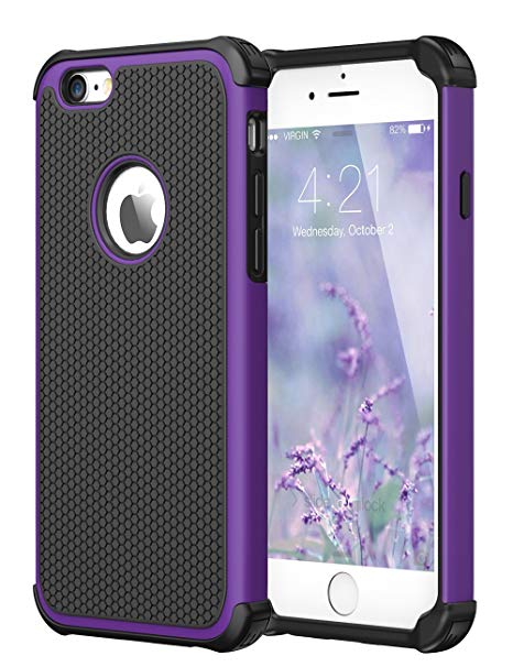 CHTech 739810737225 Double Durable Shockproof Case for Apple iPhone 6/6S 4.7 Inch (Purple)