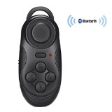 SUNNYPEAK Wireless Bluetooth Gamepad Remote Controller Compatible with 3D VR Glasses Google Cardboard Selfie Camera Shutter Wireless Mouse Music Player iPhone iPad Ebook Tablet PC TV Black