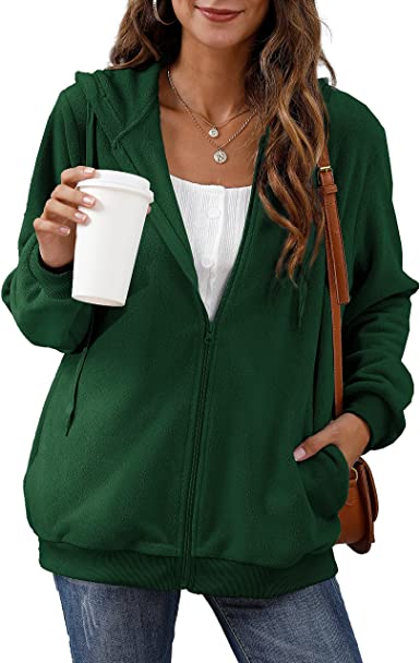 Sieanear Womens Fleece Jackets With Hood Full Zip Up Winter Coats