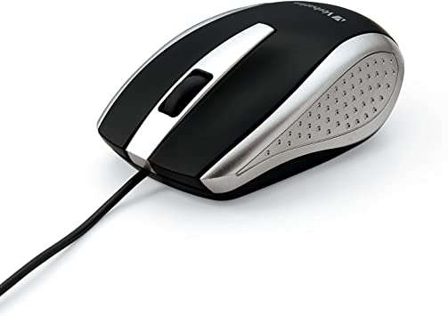 Verbatim Optical Mouse - Wired with USB Accessibility - Mac & PC Compatible - Silver