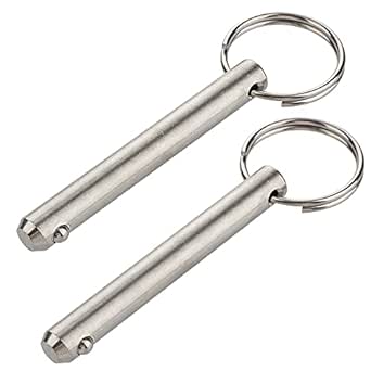 2 Pack Long Quick Release Pin, Diameter 3/8"(9.5mm), Usable Length 2.4"(61mm), Overall Length 3"(76mm), Full 316 Stainless Steel, Bimini Top Pin, Marine Hardware