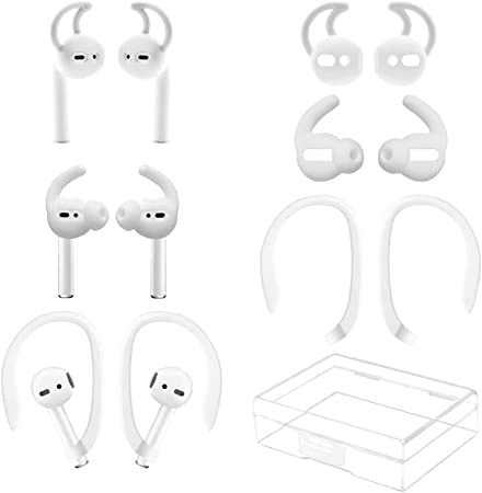 YINVA 3 Pairs Ear Hooks Compatible with AirPods [Three Styles] Accessories Compatible with AirPods Ear Tips (White)