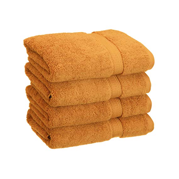 Superior 900 GSM Luxury Bathroom Hand Towels, Made Long-Staple Combed Cotton, Set of 4 Hotel & Spa Quality Hand Towels - Rust, 20" x 30" each