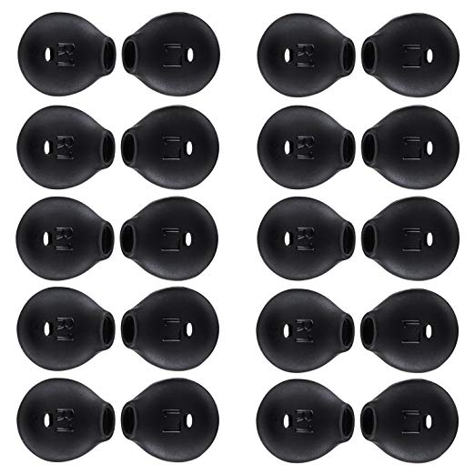 Teemade 20 Pieces Silicone Earbud Cover Tips Replacement Ear Gels Buds for Samsung Galaxy Note 5/Note 7/S7/S6/S6 Edge/Level U Earbuds (Black)