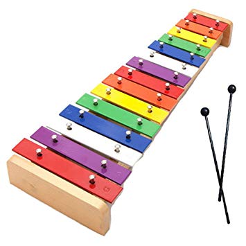 Dreams-Mall Wooden Xylophone Glockenspiel Musical Toy with 15 Tones for 3 Years Old and Above Baby Kids