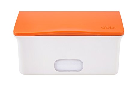 Ubbi Baby Wipes Dispenser with Weighted Plate, Orange