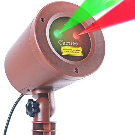 Cheriee Laser Christmas Lights Outdoor Motion Laser Light Star Projector Waterproof Red & Green Star Laser Show For Garden and Holiday Decoration