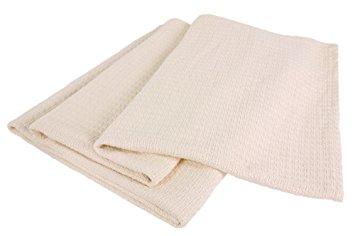 Elite Home Grand Hotel All-Natural 100-Percent Cotton Basket Woven Blanket King Size, Ivory