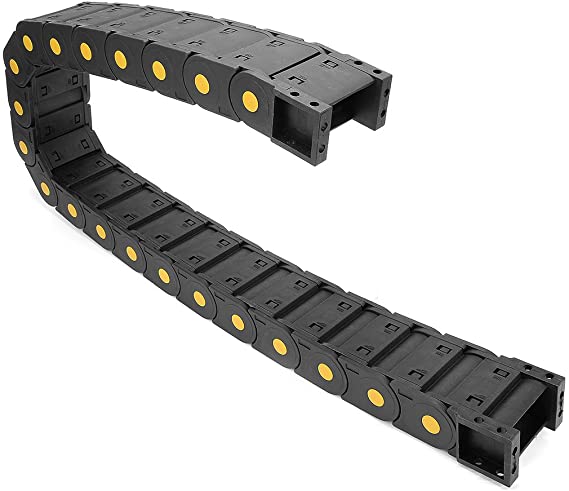 uxcell R55 25mm x 50mm Plastic Cable Wire Carrier Drag Chain 1M Black for CNC