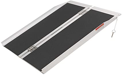 3FT (31"W x 36"L) Wheelchair Ramp, Non-Slip Portable Aluminum Ramp for Wheelchairs Single-Fold 800lbs Weight Capacity for Steps Stairs and Thresholds ZMZ