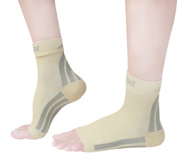 Foot Sleeves (1 Pair) Best Plantar Fasciitis Compression for Men & Women - Heel Arch Support/ Ankle Sock