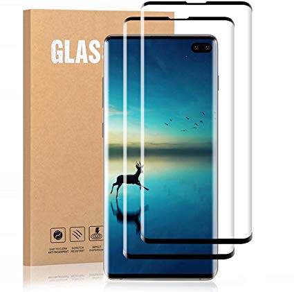 Screen Protector for Samsung Galaxy S10 Plus Tempered Glass [2 Pack],Full Coverage 3D Curved Anti-Scratch Bubble-Free Tempered Glass S10  Screen protector