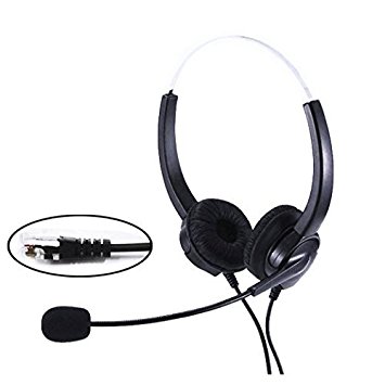 CALLANY Vh530 Hands-free Corded Call Center Headset with Noise Cancelling Microphone (telephone plug, binaural)
