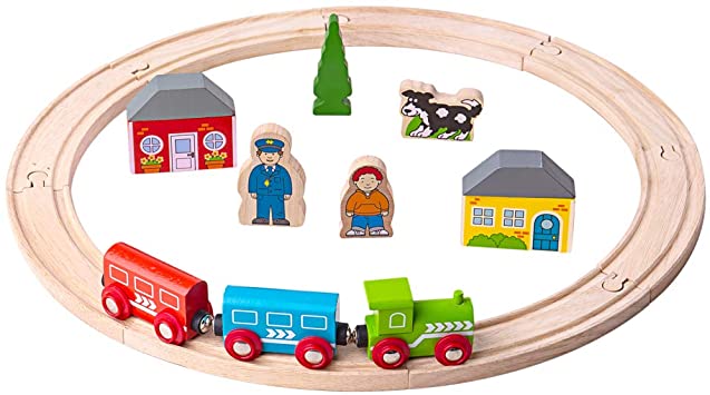 Bigjigs Rail My First Wooden Train Set - Beginner Railway Set