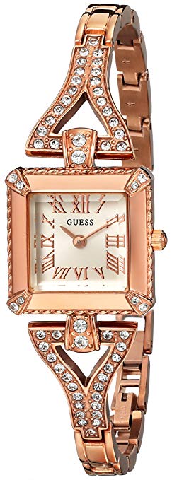 GUESS Women's U0137L3 Petite Retro Glamour Rose Gold-Tone Watch