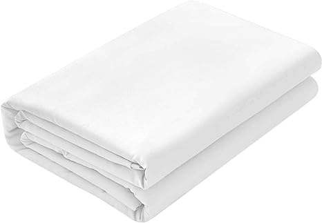 King Size 100% Egyptian Cotton Flat Bed Sheet, Easy to Wash 800 Thread Count King Size 1Pc Flat Sheets - 102 Inches x 108 Inches - White Solid
