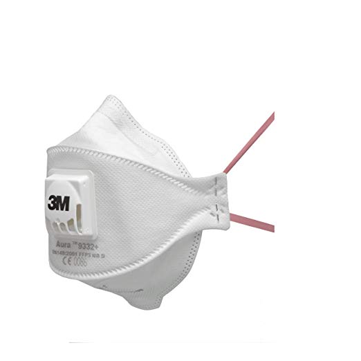 3M Aura 9332  Disposable Respirator FFP3 – Practical 3-panel design for improved facial movement and low breathing resistance - 5x 3M Aura disposable mask
