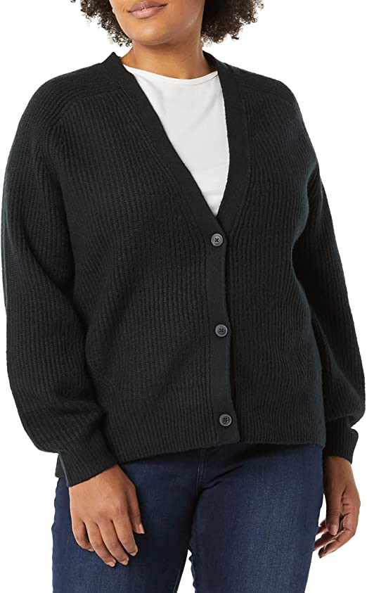 Amazon Essentials Womens Soft Touch Ribbed Blouson Cardigan