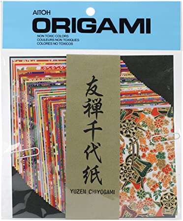 Aitoh Yuzen Washi Chiyogami Origami Paper, 4 by 4-Inch, 40 Sheets