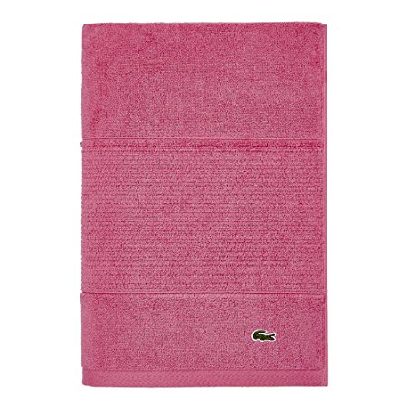 Lacoste Legend Towel, 100% Supima Cotton Loops, 650 GSM, 35"x70" Bath Sheet, Fandango Pink